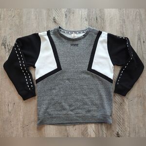 PINK Victoria's Secret Grey and Black Sweatshirt